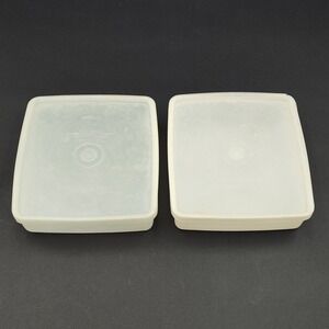 Set-2 TUPPERWARE Square Sandwich Keepers 671-4 Parts Vintage SEE BB24.2GA1287.8